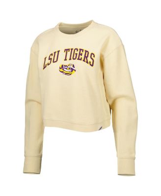 Women's Cream Lsu Tigers Classic Campus Corded Timber Sweatshirt