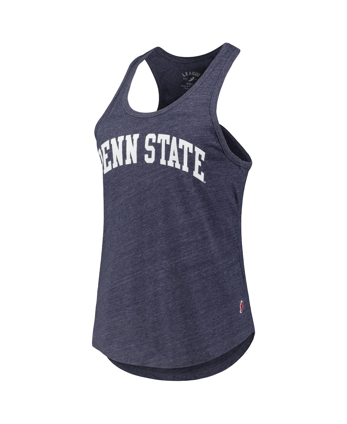 League Collegiate Wear Heather Navy Penn State Nittany Lions Two-hit Intramural Tri-blend Scoop Neck In Heather Navy
