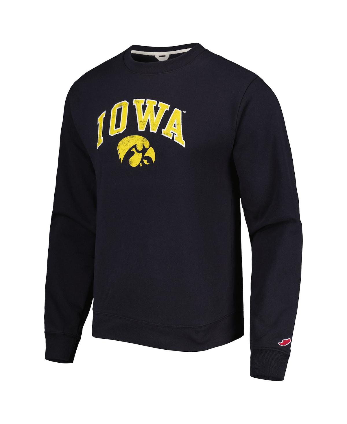 Shop League Collegiate Wear Men's  Black Iowa Hawkeyes 1965 Arch Essential Pullover Sweatshirt