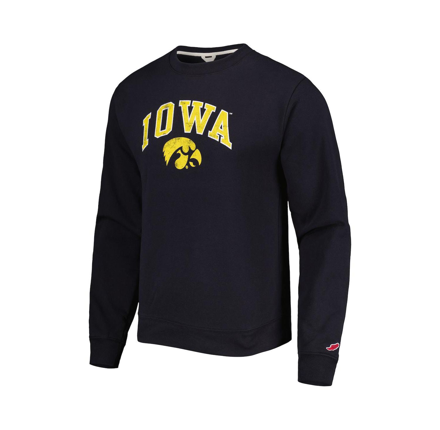 Men's Black Iowa Hawkeyes 1965 Arch Essential Pullover Sweatshirt