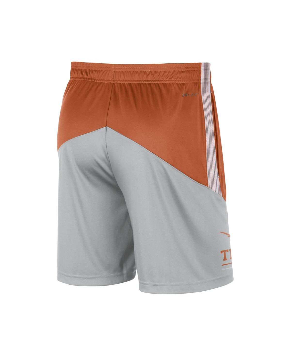Shop Nike Men's  Texas Orange, Gray Texas Longhorns Team Performance Knit Shorts In Texas Orange,gray