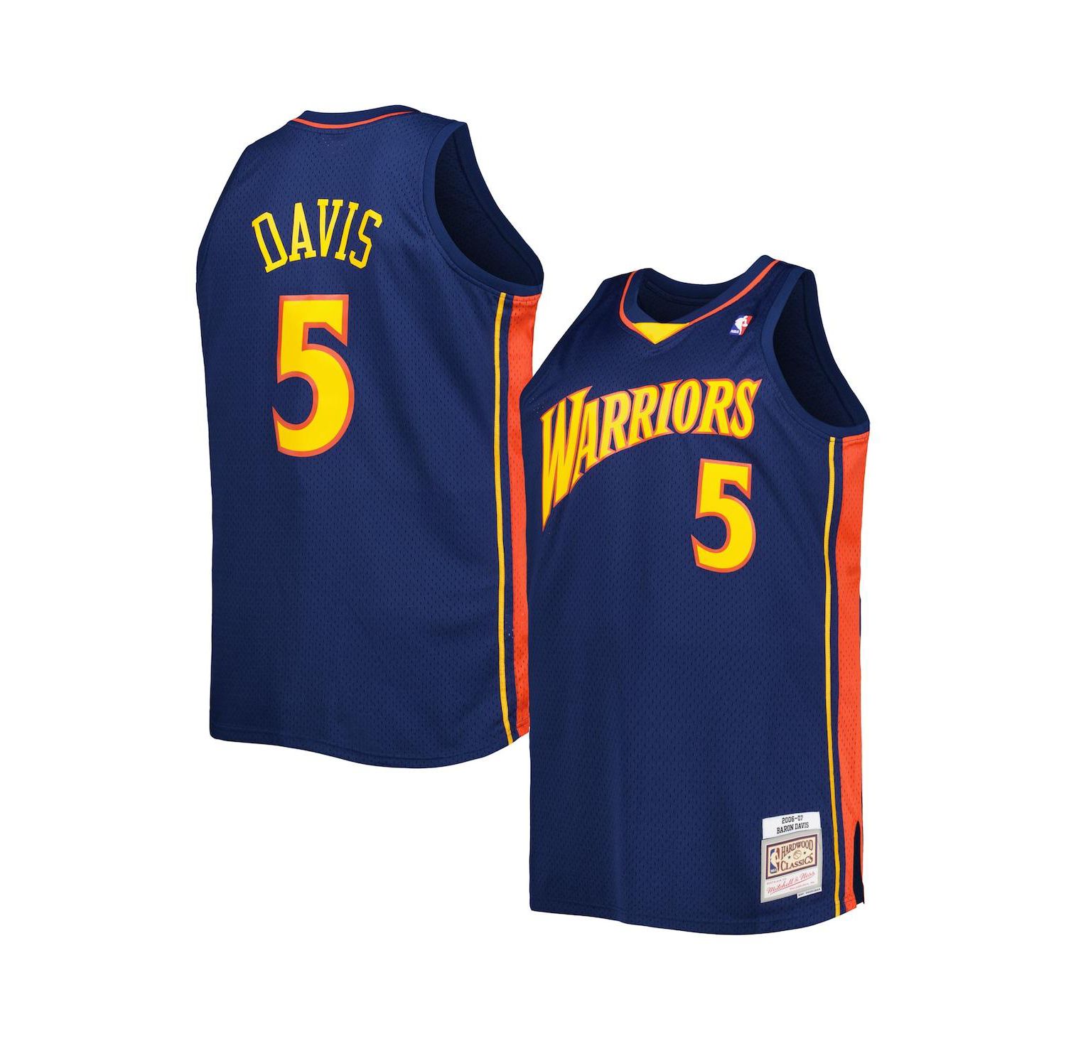 Men's Baron Davis Navy Golden State Warriors Big and Tall Hardwood Classics 2006-07 Swingman Jersey