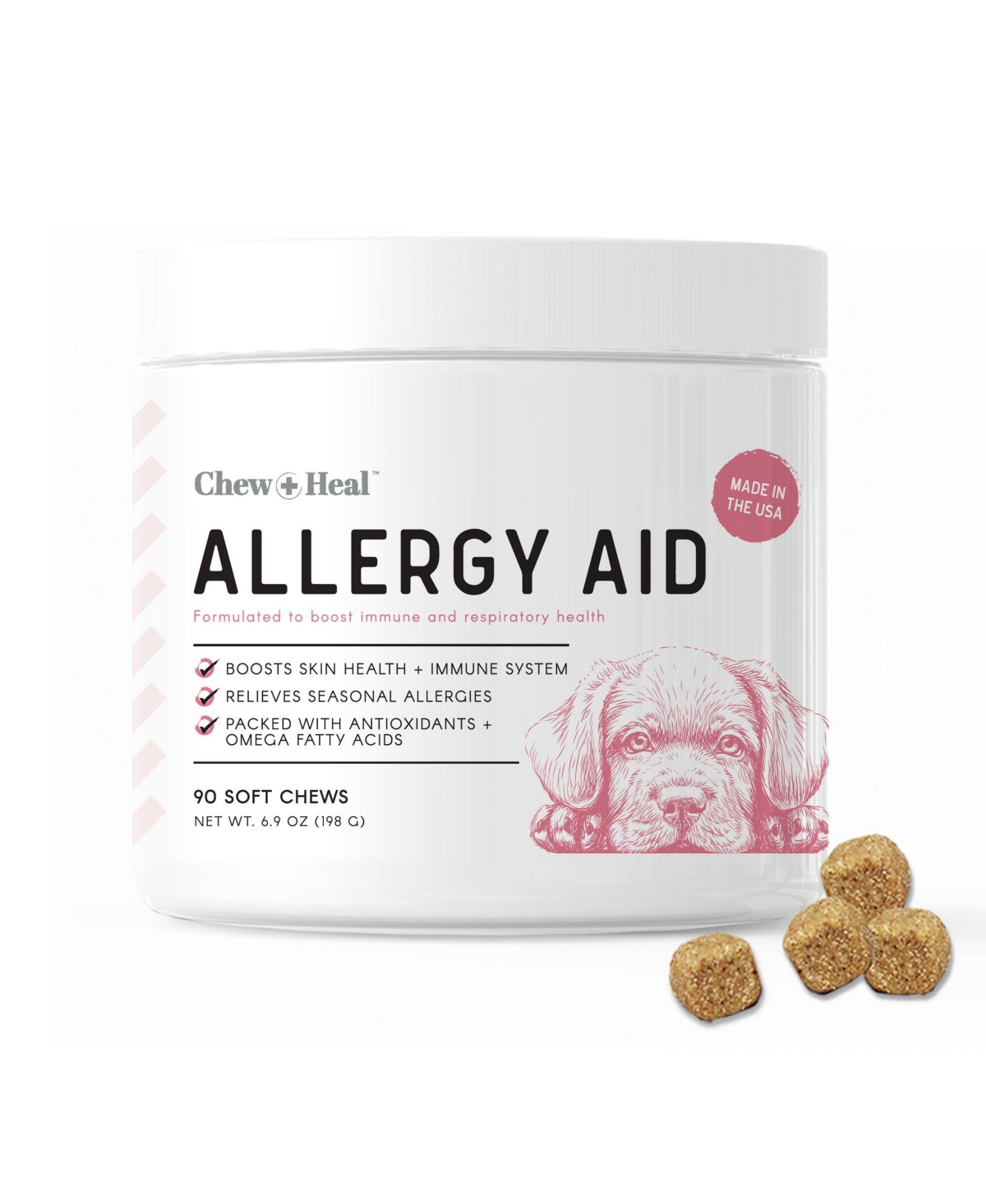 Allergy Aid Immune Booster Supplement for Dogs - 90 Delicious Chews