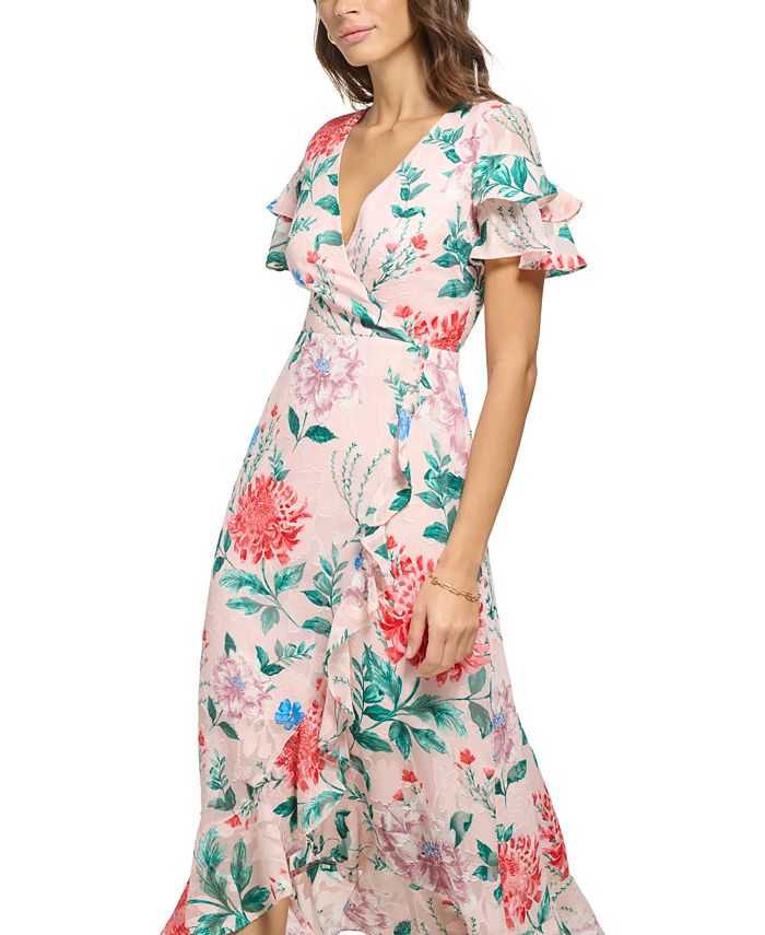 Robe Kensie En Chiffon Noir à Manches Volantées - Imprimé, Taille S, Neuf Sans étiquettes