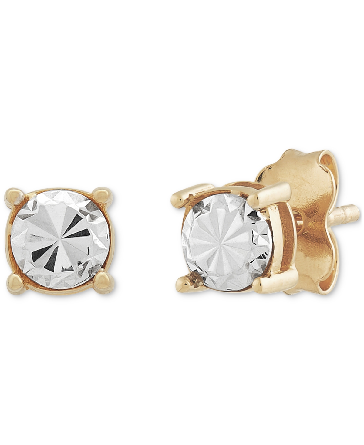 Macy's Illusion Stud Earrings In 10k Gold, Created For  In K Yellow Gold
