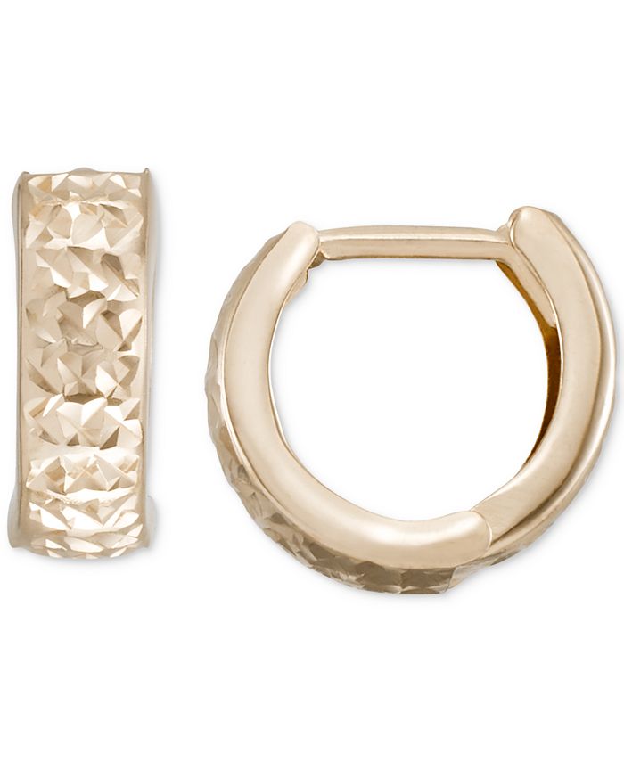 Macy's Textured Wide Huggie Hoop Earrings Macy's