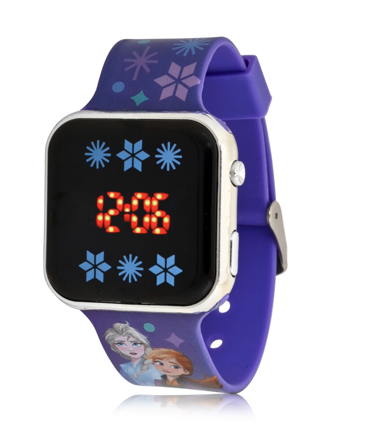 Disney Children's Frozen 2 Light Emitting Diode Purple Silicone Strap Watch 32mm