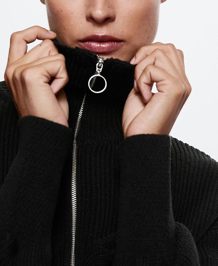 MANGO Women's Zipper Neck Dress Macy's