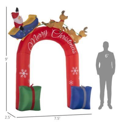 9ft Inflatable Christmas Arch with Built-in LED for Garden Lawn Party