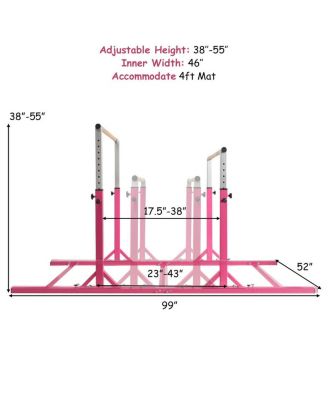 Kids Gymnastics Parallel Bars Double Horizontal Bars Adjustable