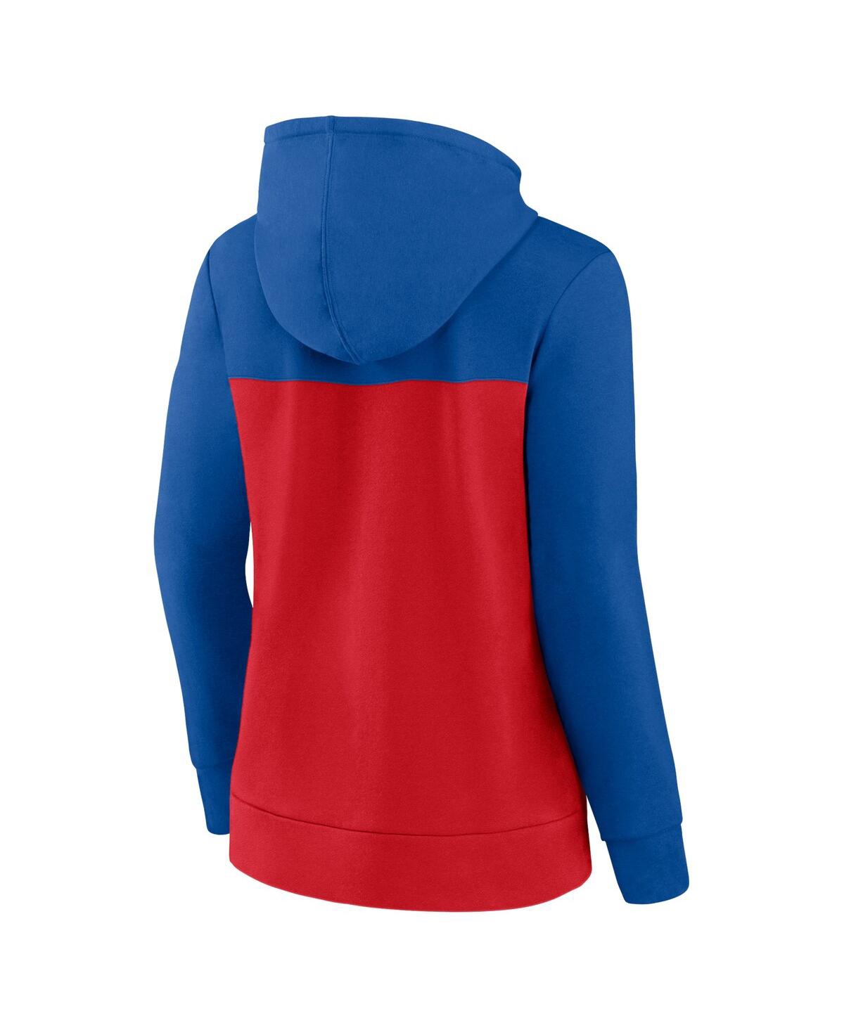 Fanatics Women's  Royal, Red Chicago Cubs Take The Field Colorblocked Hoodie Full-zip Jacket In Royal,red
