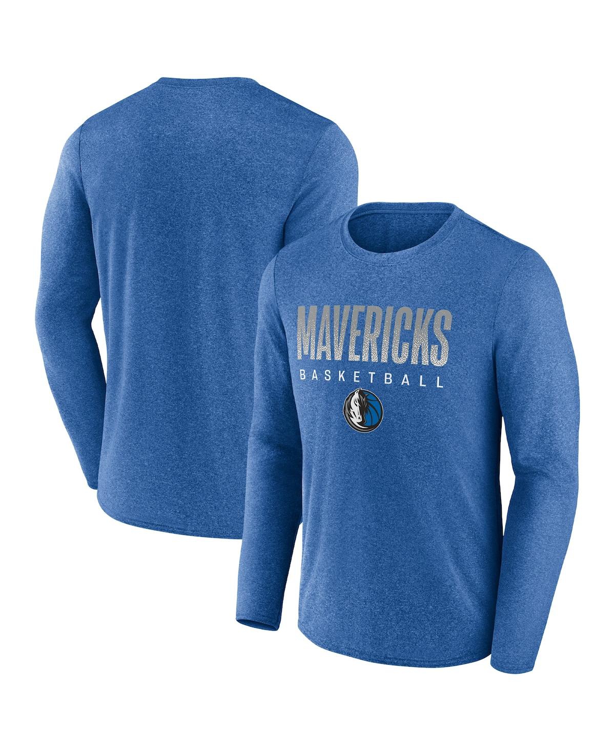 Men's Fanatics HeatheredDallas Mavericks Where Legends Play Iconic Practice Long Sleeve T-shirt - Blue