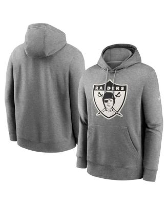 Men's Heathered Gray Oakland Raiders Rewind Club Fleece Pullover Hoodie
