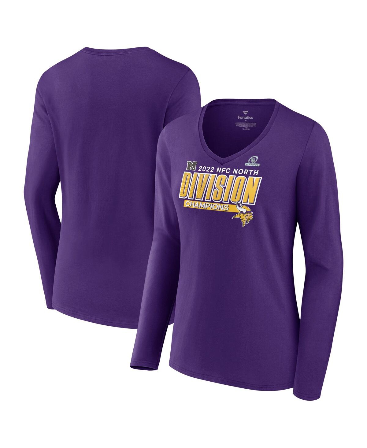 Fanatics Women's  Purple Minnesota Vikings 2022 Nfc North Division Champions Divide And Conquer Long In Purple