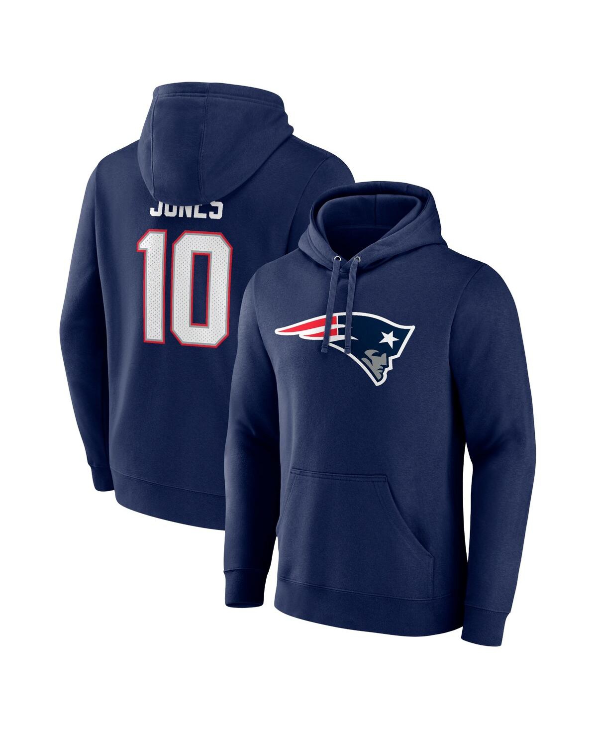 Men's Fanatics Mac JonesNew England Patriots Player Icon Name and Number Pullover Hoodie - Navy
