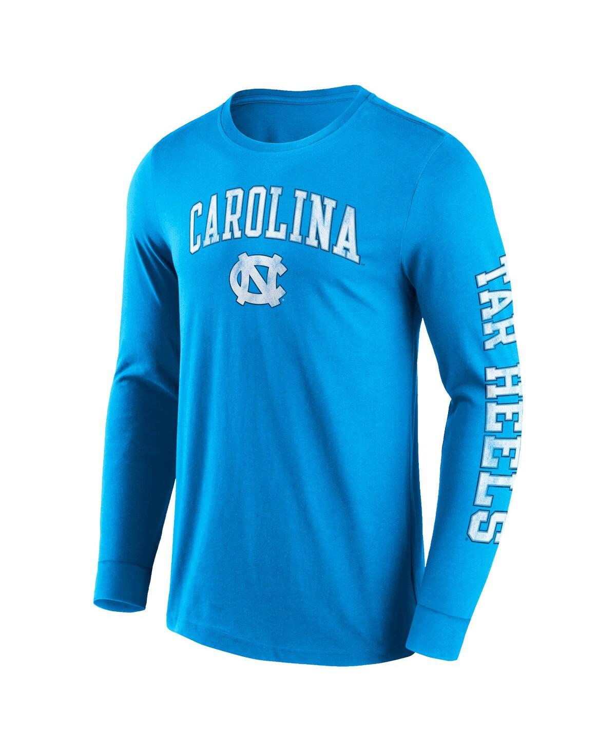 Men's FanaticsNorth Carolina Tar Heels Distressed Arch Over Logo 2.0 Long Sleeve T-shirt - Carolina Blue