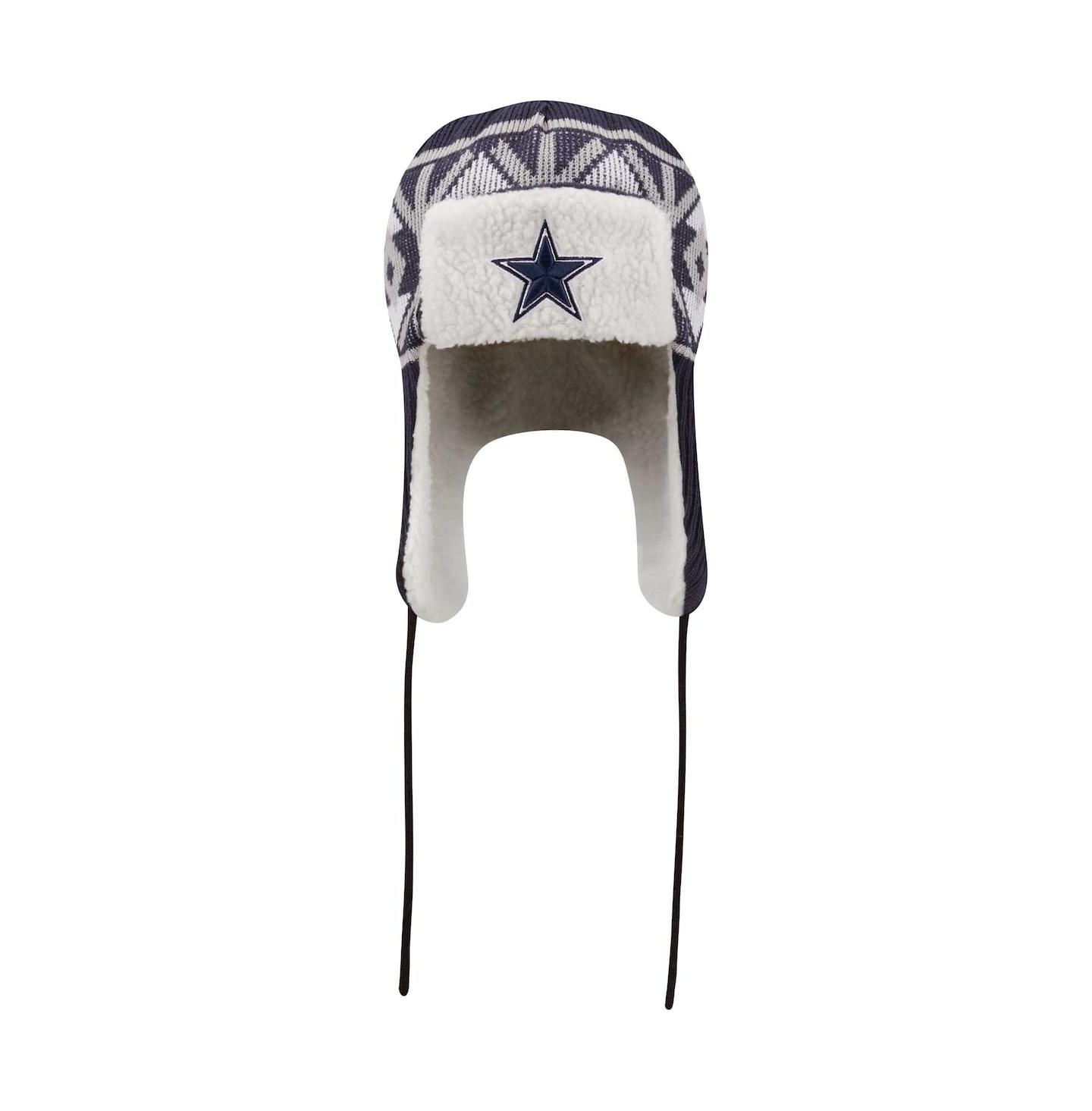 Мужской головной убор New Era Navy Dallas Cowboys Knit Trapper Hat — фото 3