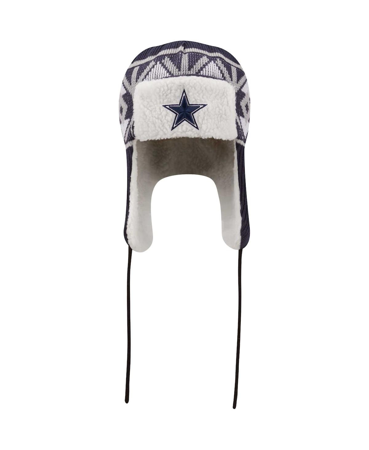 NEW ERA MEN'S NEW ERA NAVY DALLAS COWBOYS KNIT TRAPPER HAT 