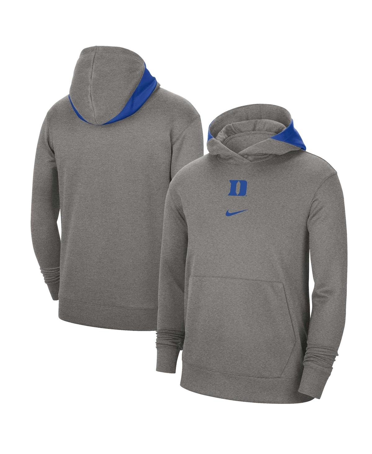 Nike Men's  Heather Gray Duke Blue Devils Team Basketball Spotlight Performance Pullover Hoodie In Heather Gray