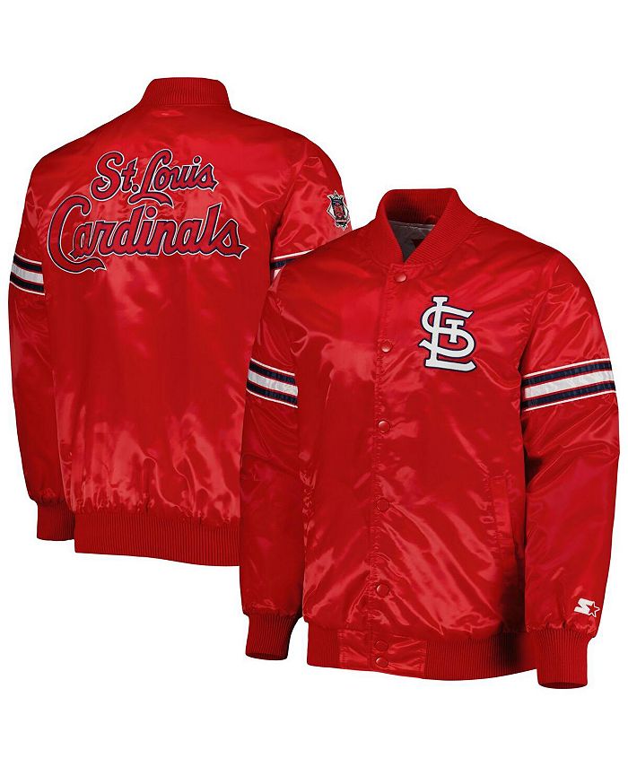 Men's St. Louis Cardinals Starter Red Pick & Roll Satin Varsity Full-Snap  Jacket