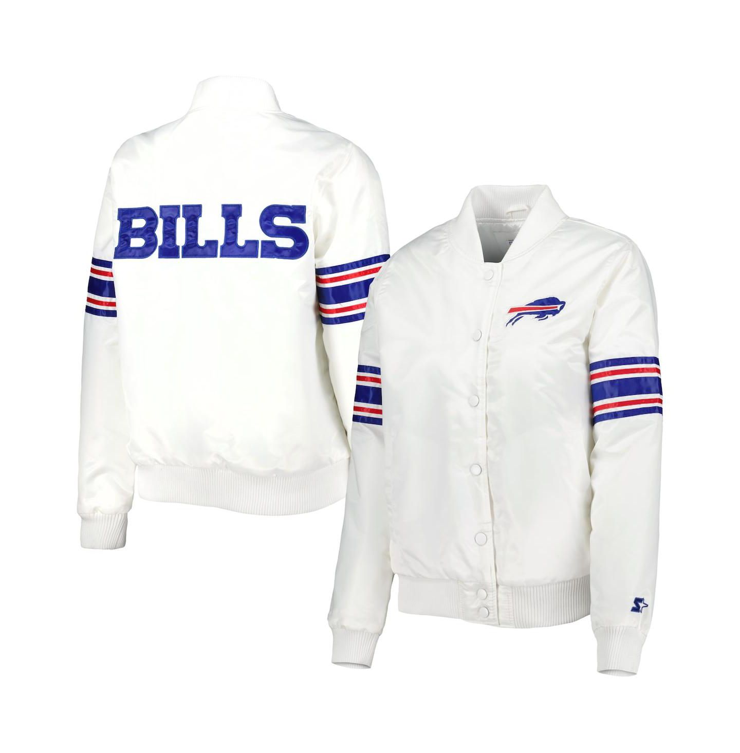 Женская куртка Starter White Buffalo Bills Line Up Satin Full-Snap Varsity — фото 1