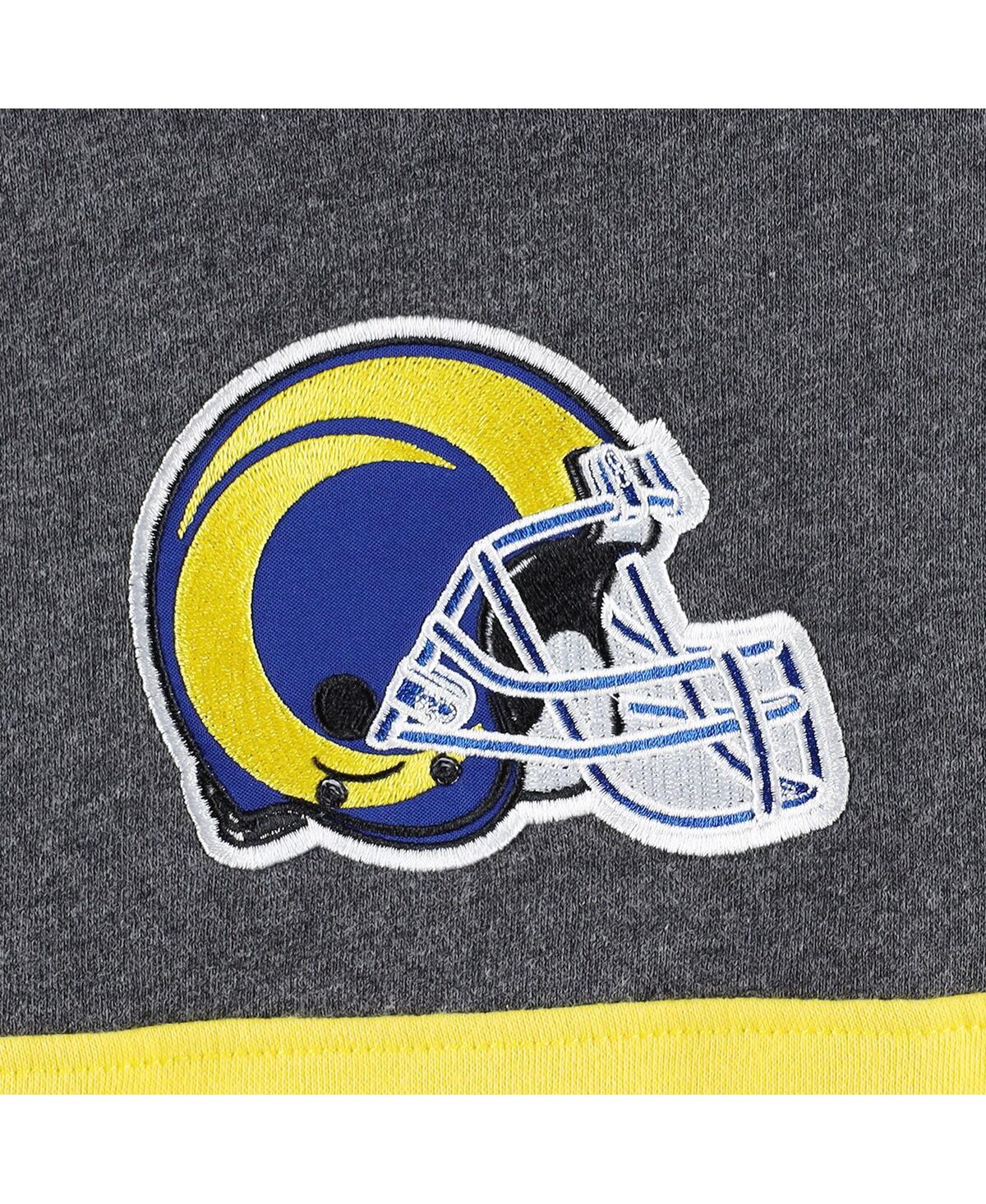 Shop Starter Men's  Heather Charcoal, Royal Los Angeles Rams Extreme Pullover Hoodie In Heather Charcoal,royal