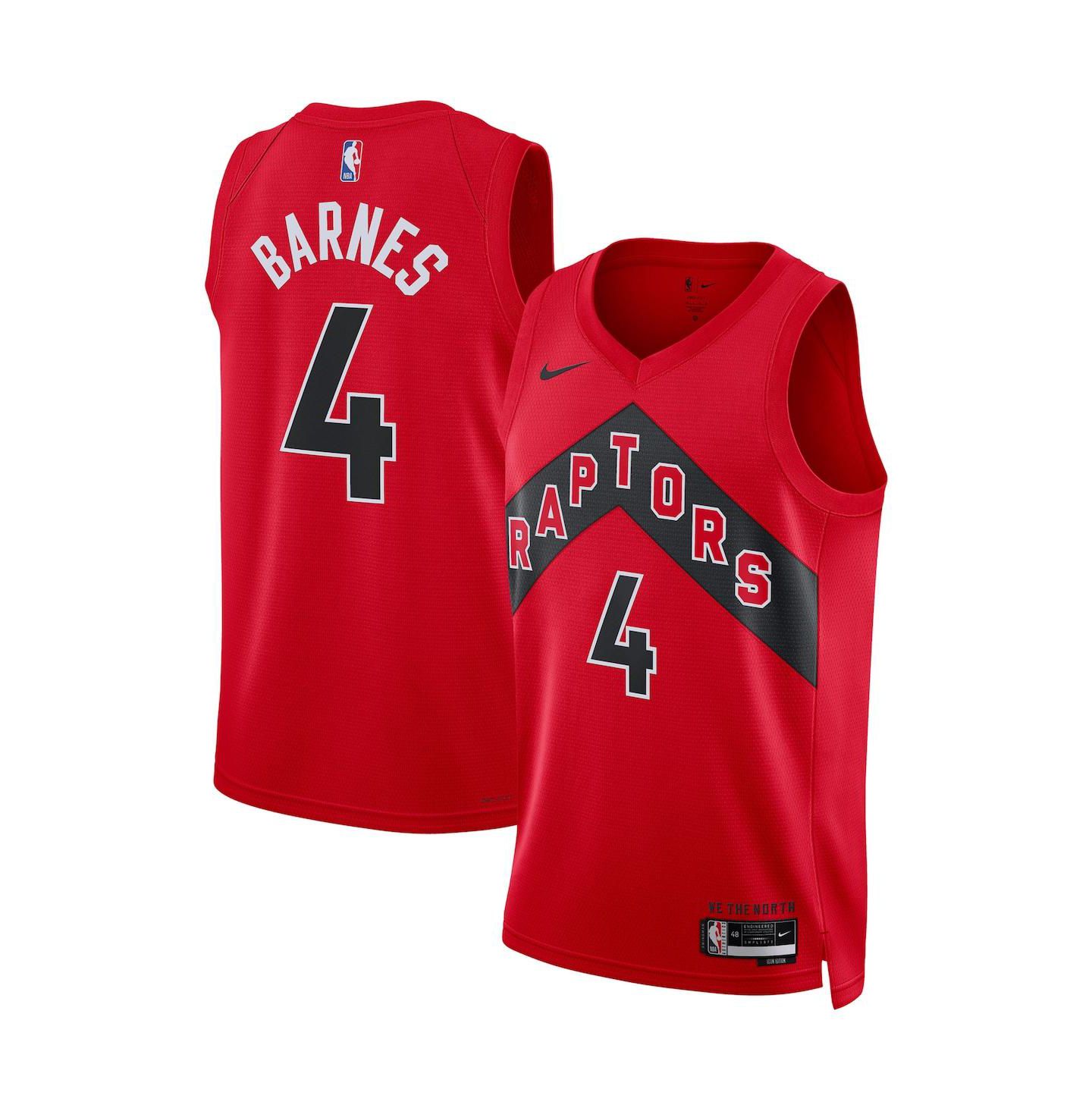Топ Nike Scottie Barnes Red Toronto Raptors Swingman Jersey - Icon Edition — фото 1