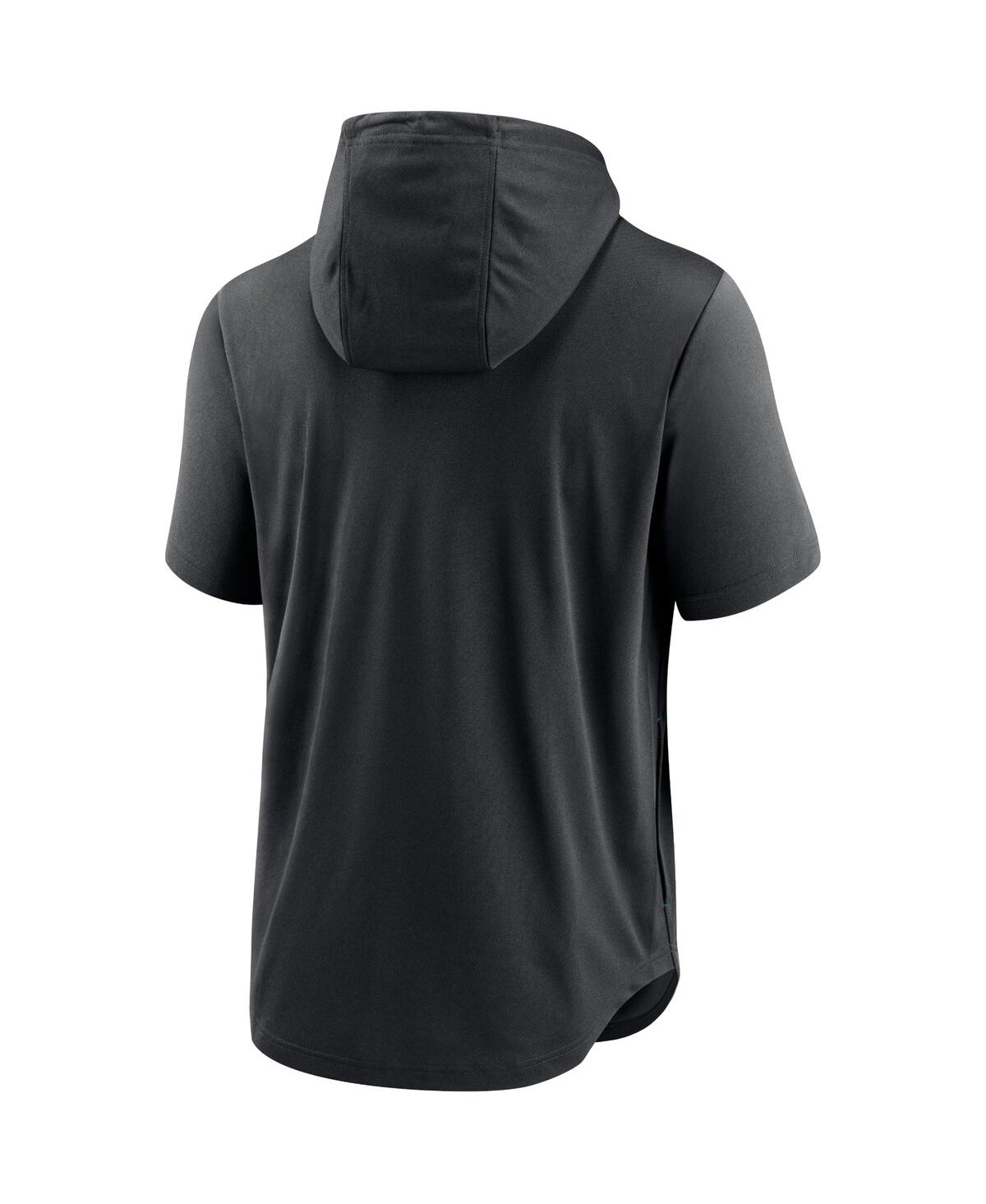 Men's NikeMiami Marlins Logo Lockup Performance Short-Sleeved Pullover Hoodie - Black