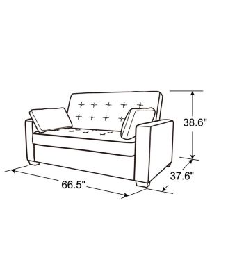 66.5" W Polyester Augustus Full Convertible Sofa