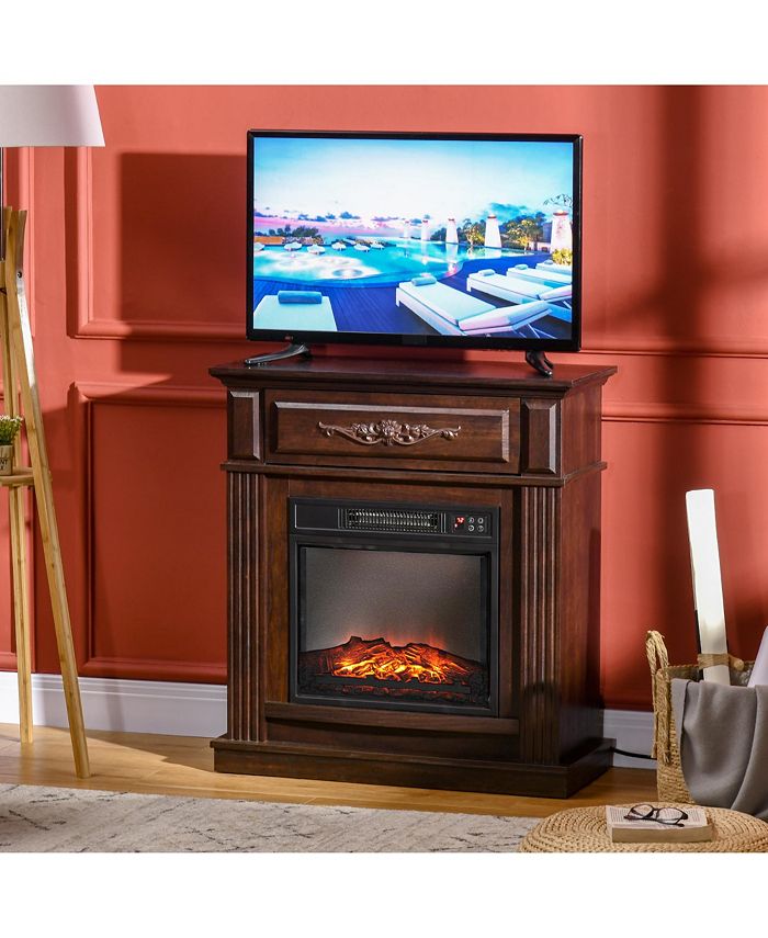 Electric Fireplace TV Stand for TV's up to 40" Flat Screen Brown Macy's