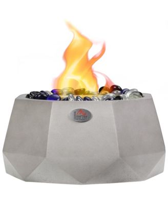 9" Portable Concrete Tabletop Fireplace Light Grey