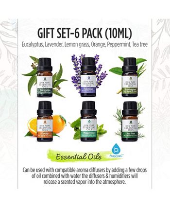 Essential Oils by PURE AROMA 100% Pure Oils kit- Top 6 Aromatherapy Oils  Gift Set-6 Pack, 10ML(Eucalyptus, Lavender, Lemon Grass, Orange,  Peppermint