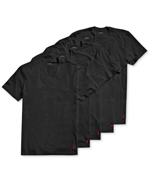 Бельё Undershirts для мужчин, 5 шт. — Polo Ralph Lauren, цвет: Чёрный