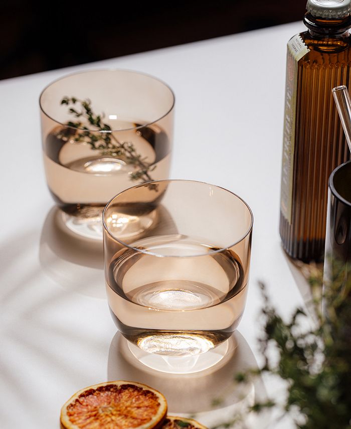 Villeroy & Boch Clay Double Old Fashioned Tumbler Glasses, Set of 2