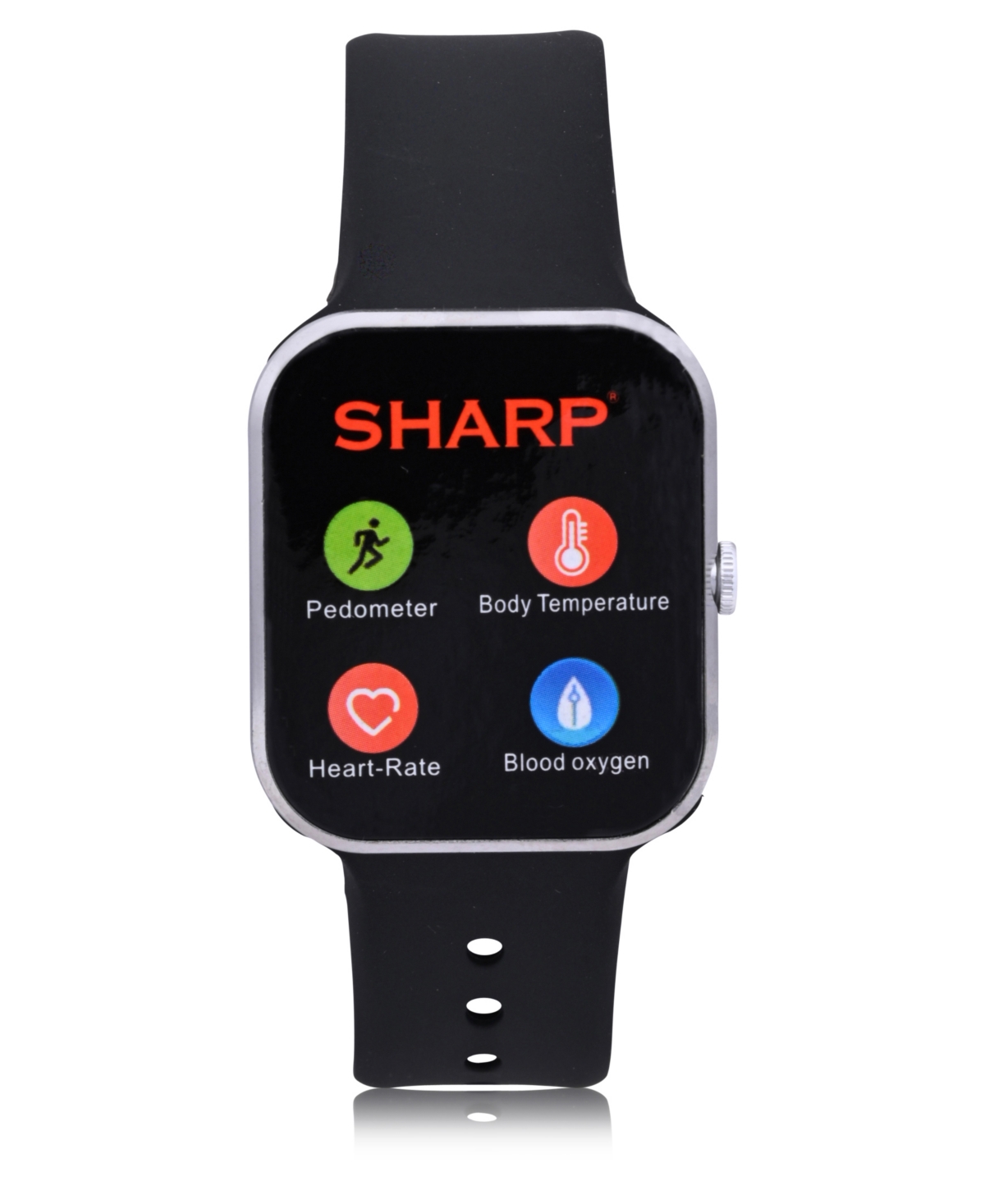 Unisex Black Silicone Smart Watch 38mm - Black