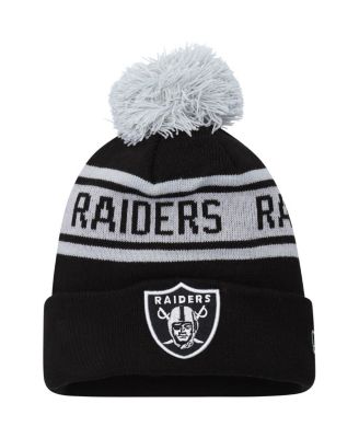 Youth Las Vegas Raiders New Era Black Repeat Cuffed Knit Hat with Pom