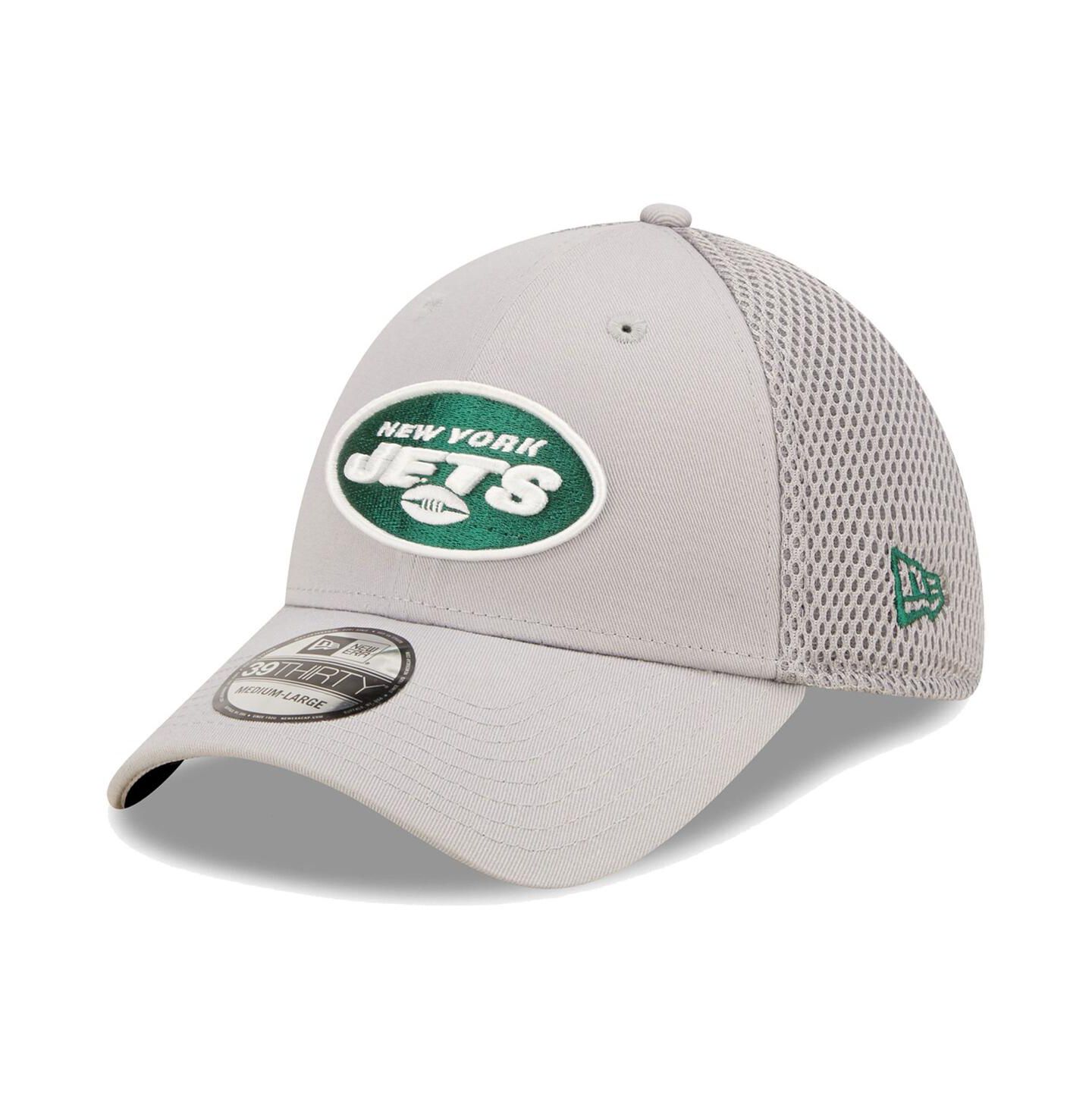 Мужская кепка New Era Gray New York Jets Team Neo 39Thirty Flex Hat — фото 1