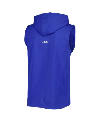 Men's Royal Buffalo Bills Relay Sleeveless Pullover Hoodie