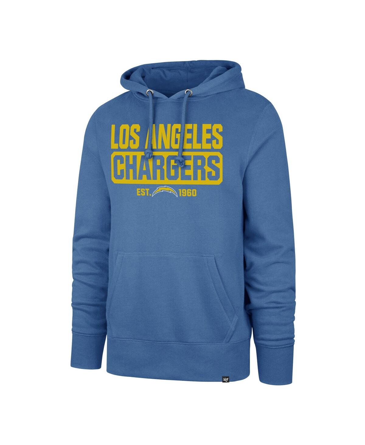 47 Brand Men's ' Powder Blue Los Angeles Chargers Box Out Headline Pullover Hoodie