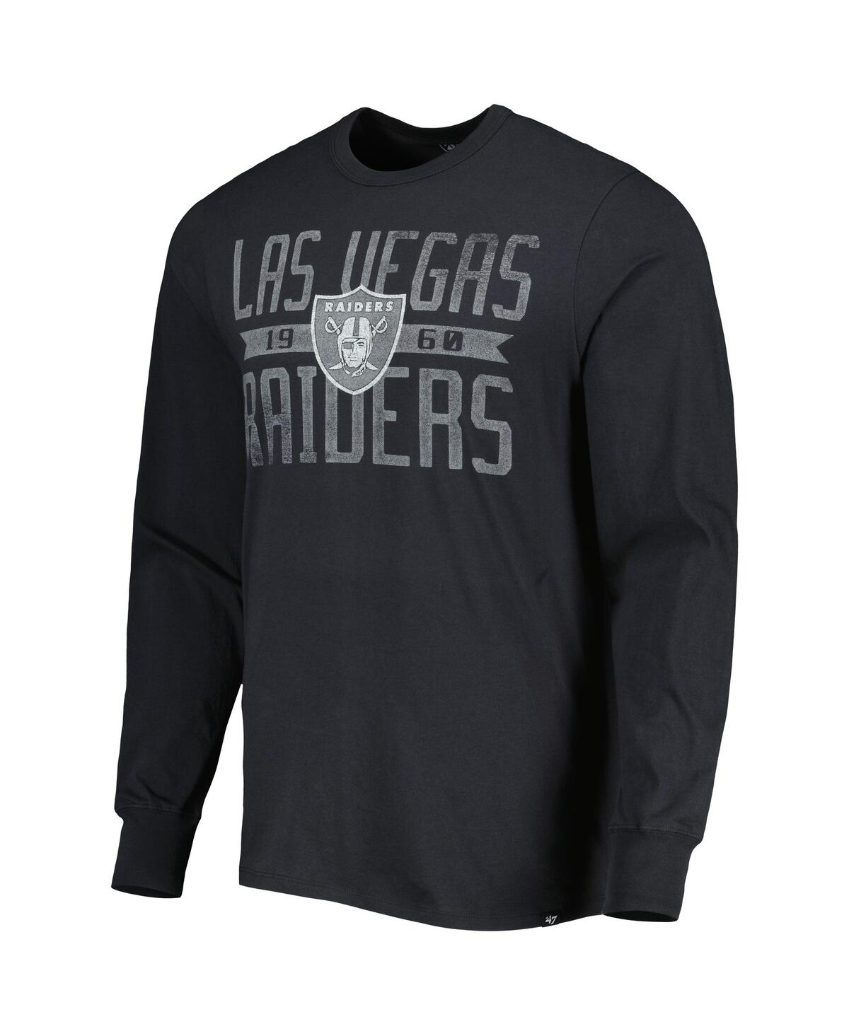 Men's '47 BrandLas Vegas Raiders Brand Wide Out Franklin Long Sleeve T-shirt - Black