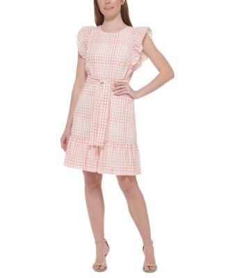 Tommy Hilfiger - Women's Ruffled Belted Shift Dress