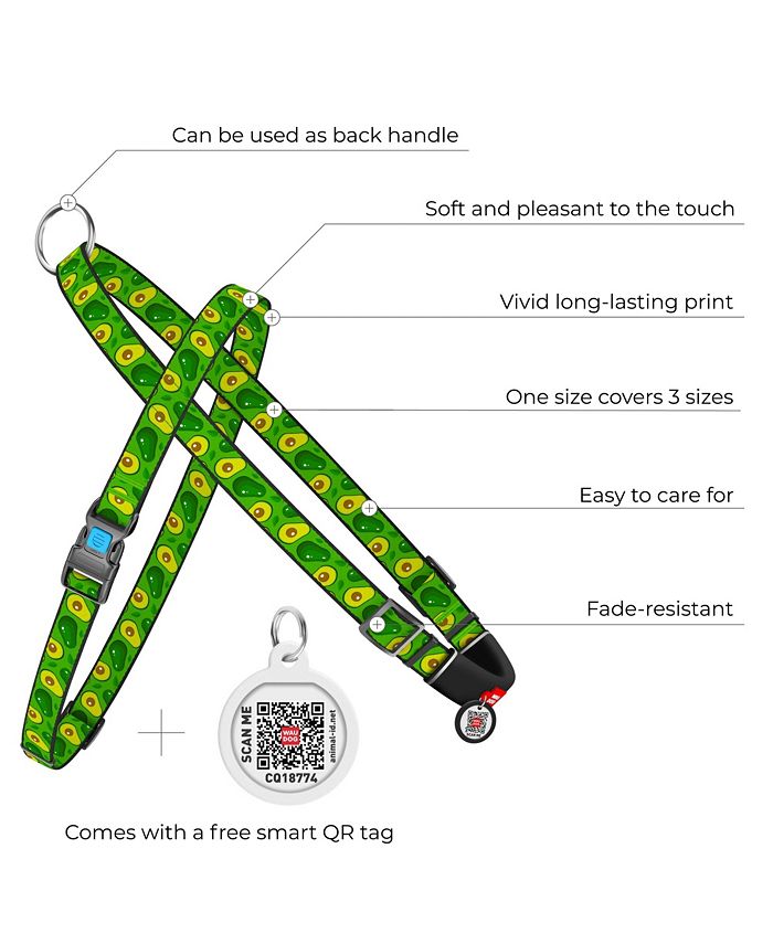 Waudog Nylon quickrelease dog harness with QR passport, plastic fastex