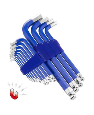 13 Piece Metric Long Arm Magnetic Hex Key Wrench Set Blue