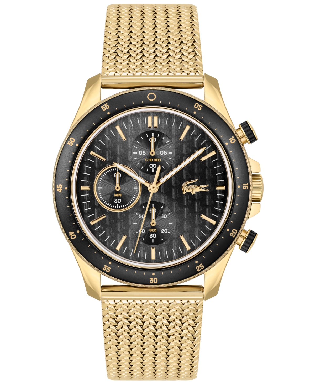 Shop Lacoste Men's Neoheritage Gold-tone Mesh Bracelet Watch 42mm
