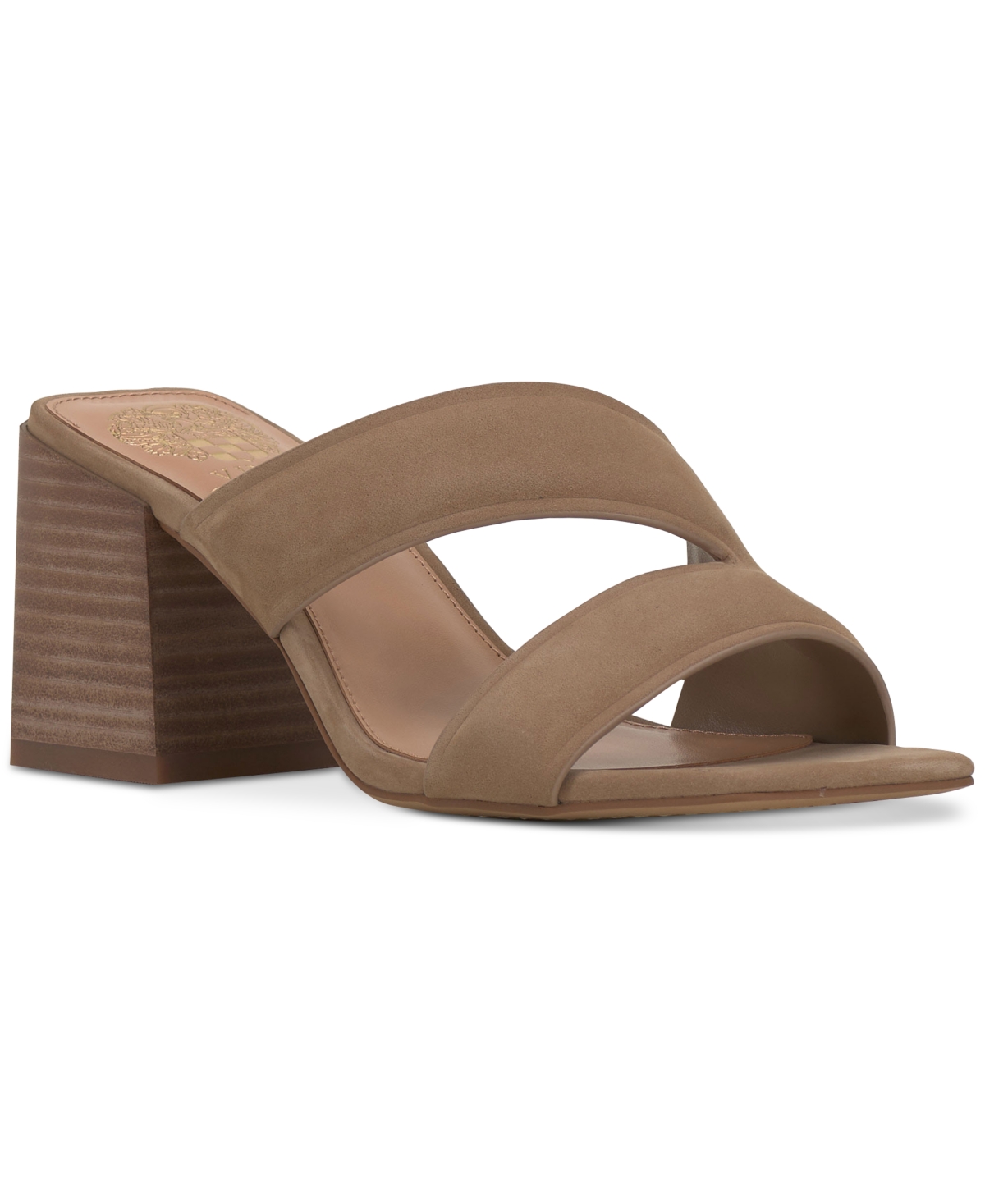 Vince Camuto Jinani Asymmetrical Block-heel City Sandals In Tortilla