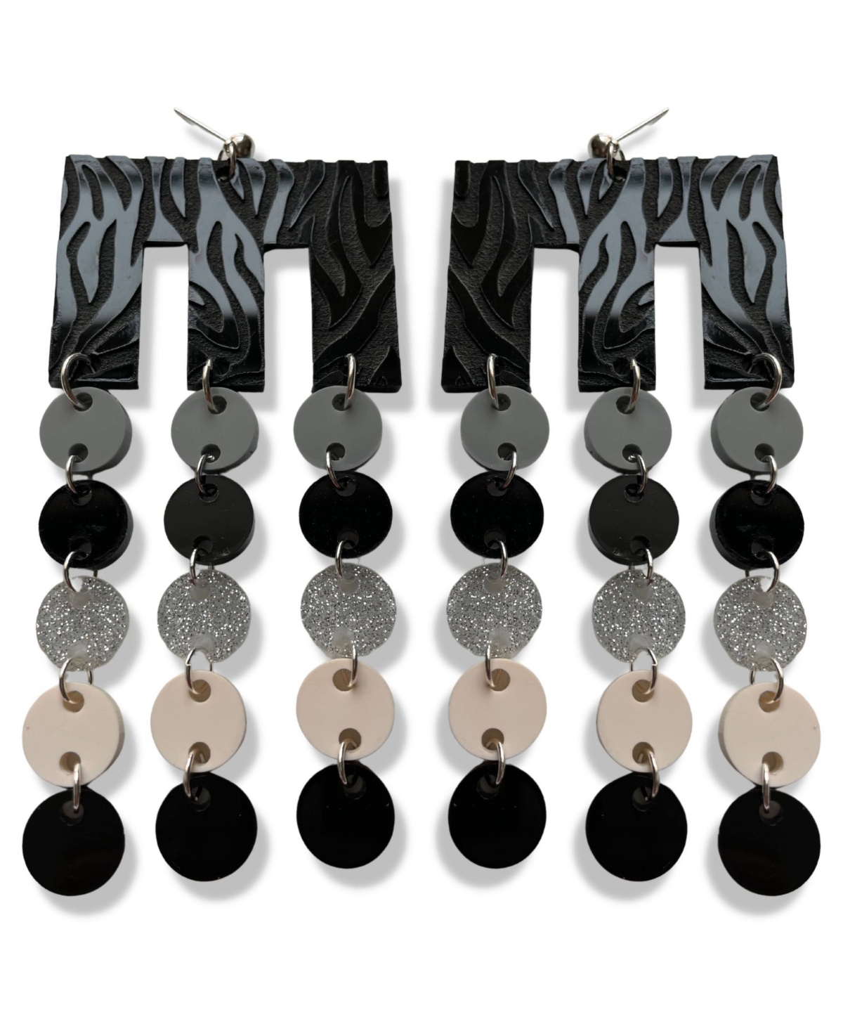 Swanky Designs Luna Drop Earrings In Black