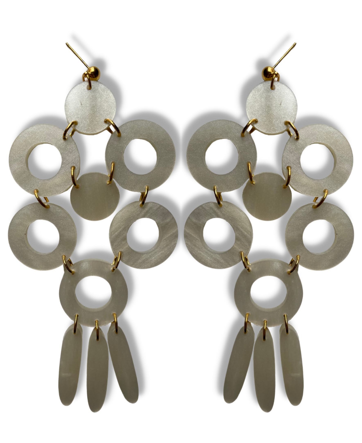 Swanky Designs Cali Drop Earrings In Ivory