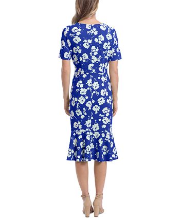 London Times Petite Floral-Print Fit & Flare Midi Dress - Macy's