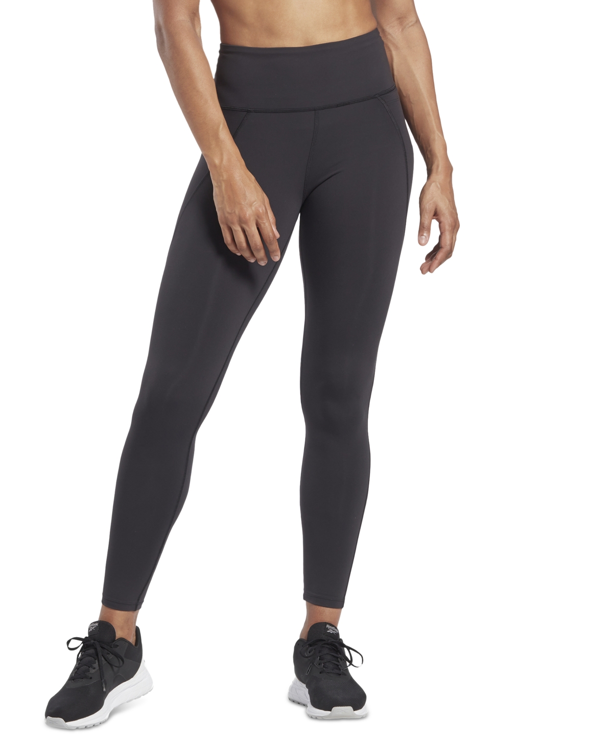Shop Reebok Women's Lux High-waisted Pull-on Leggings, A Macy's Exclusive In Black
