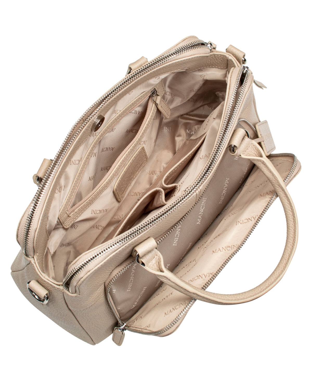 Mancini Women's Pebbled Jennifer Satchel Bag